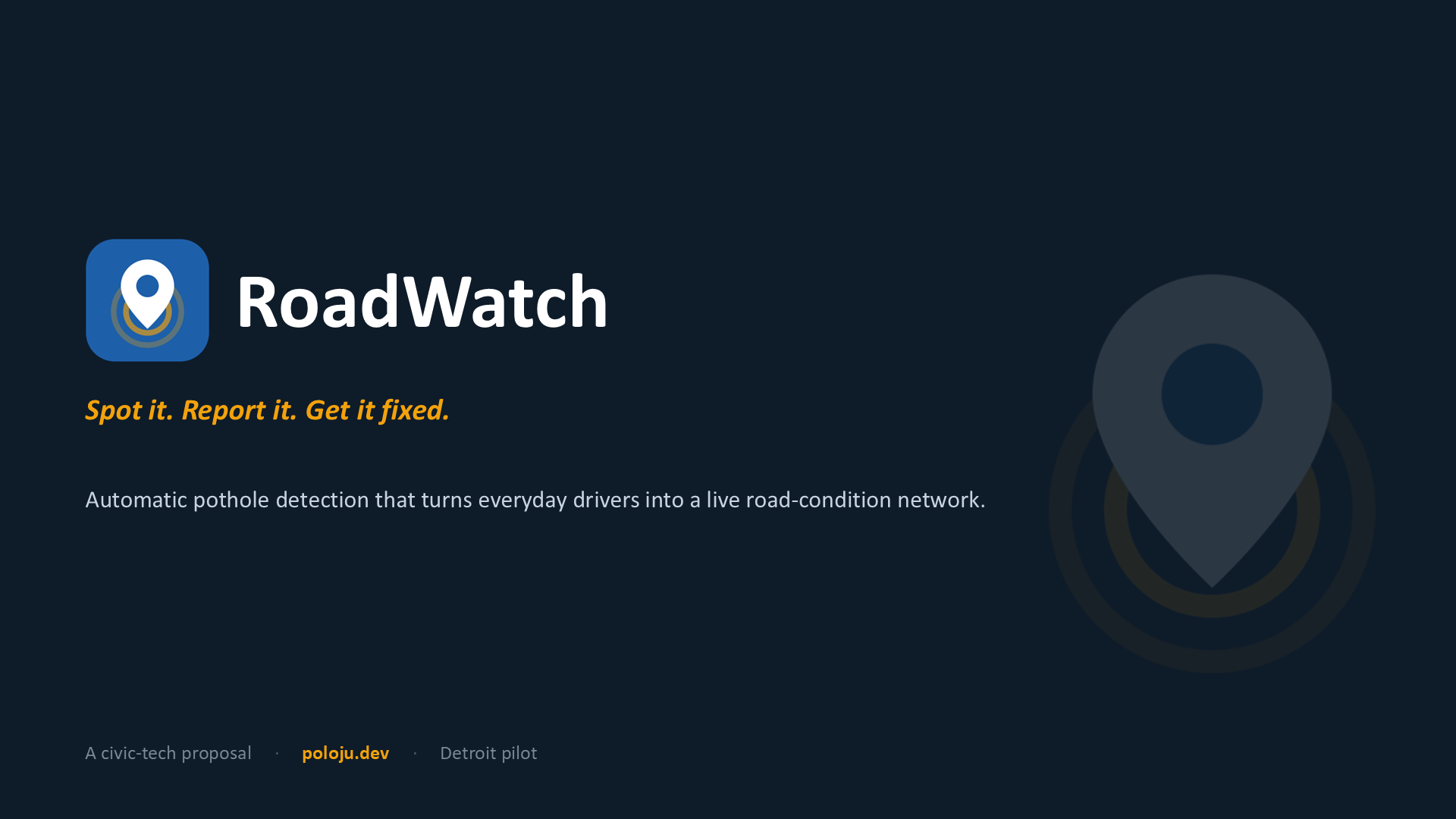RoadWatch pitch slide 1